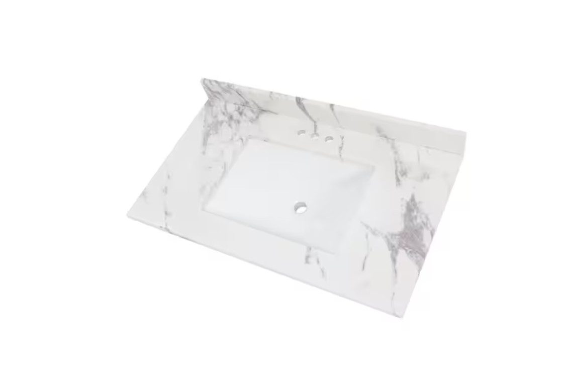 Home Decorators Collection 37 in. W x 22 in. D Engineered Stone Composite White