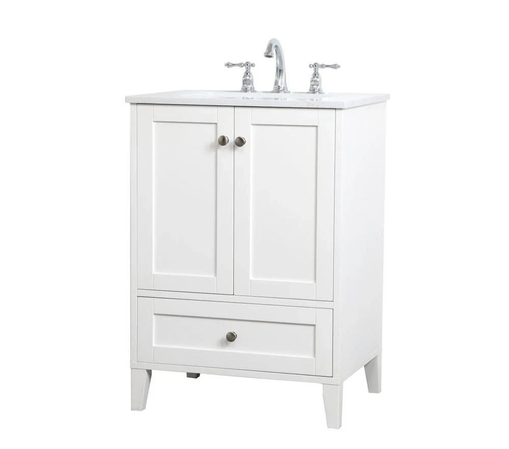 Elegant Decor – VF18024WH – 24 inch Single Bathroom Vanity in White