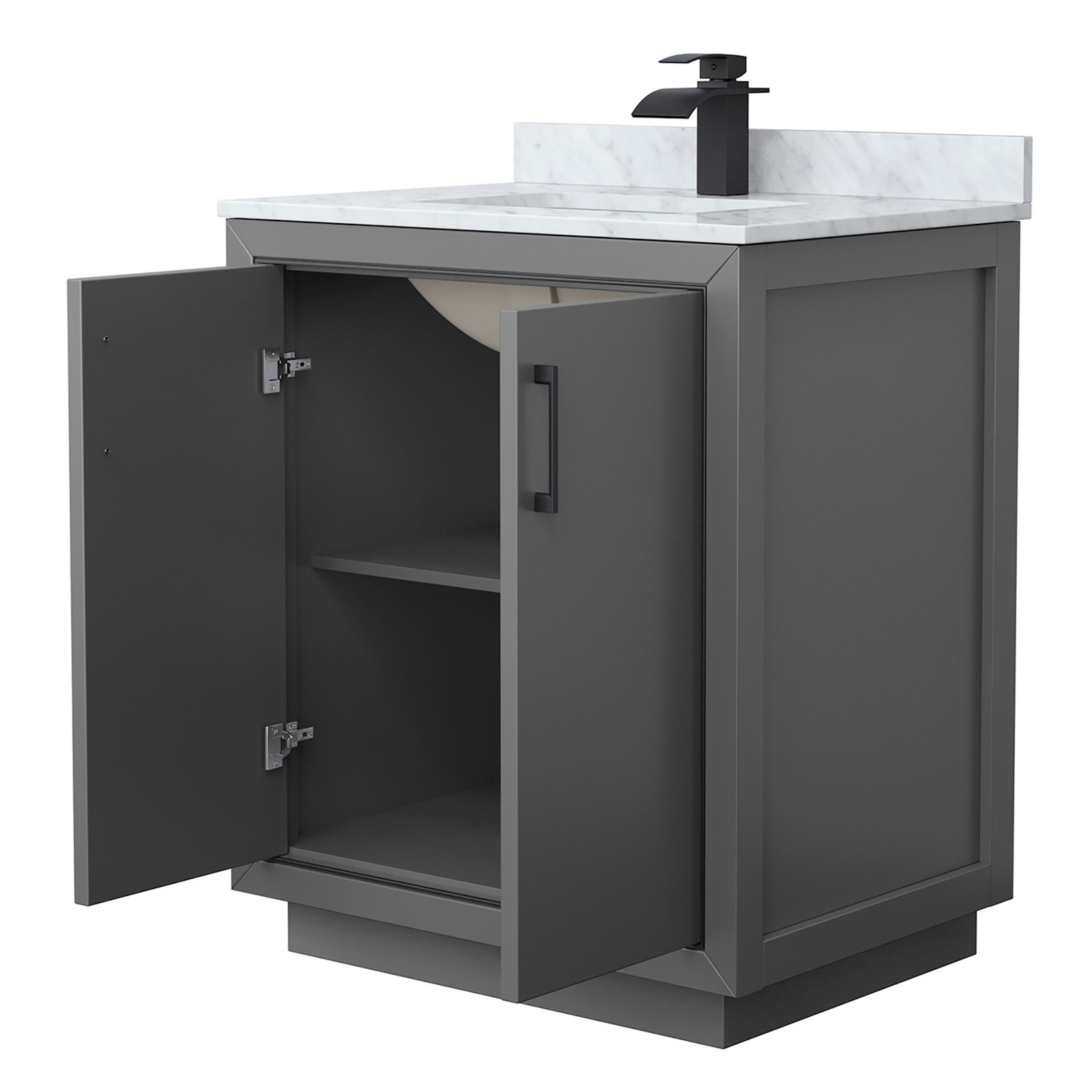 Wyndham Collection WCF1111-30S-NAT-MXX Icon 30″ – Dark Blue / Brushed Nickel